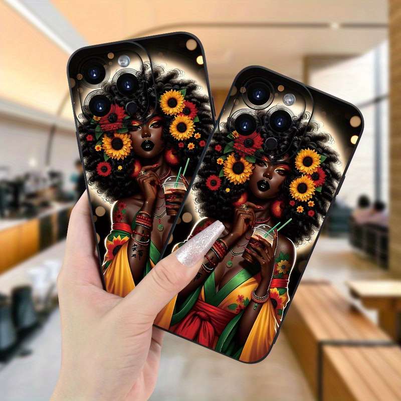 1Pc Black For iPhone 7 Plus 8 Plus African Girl Phone Case