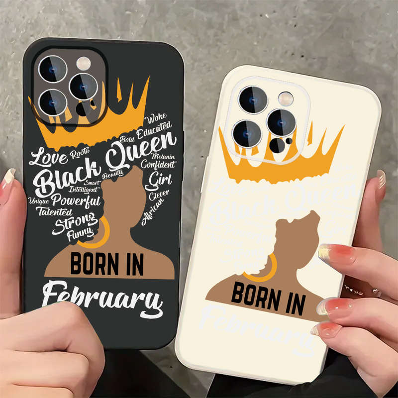 1Pc Black For iPhone 16 Pro Max Honoring Black Queens Phone Case