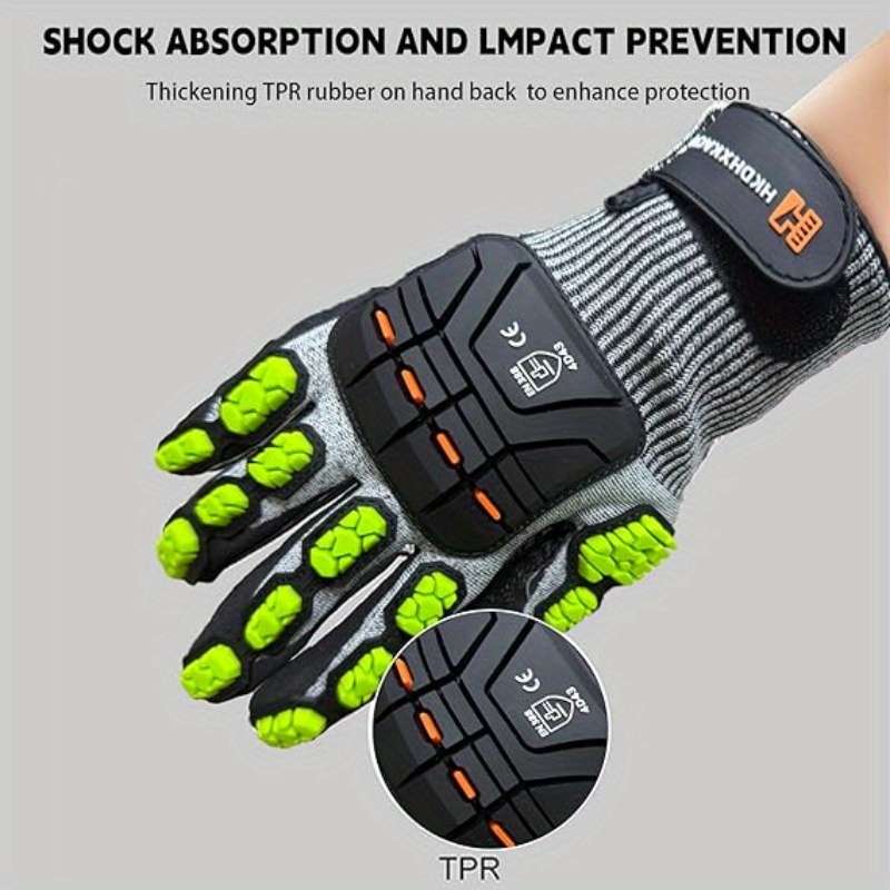 Work Gloves Color Green Size L