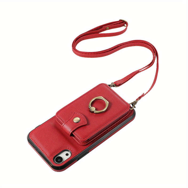 1Pc Red For iPhone XS Max Protective Case Wallet Phone Case
