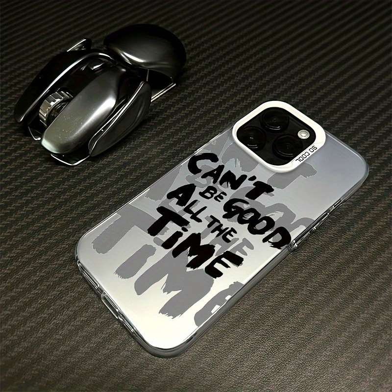 1Pc Black For iPhone XS Max English Patterns Phone Case