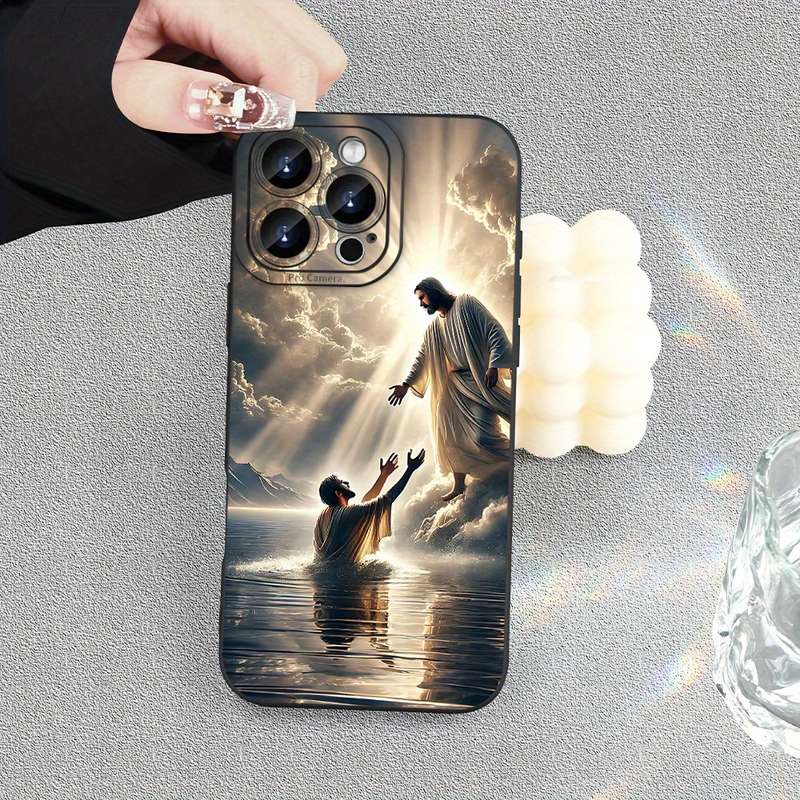 1Pc Black For iPhone 13 Pro Max Jesus Designed Phone Case