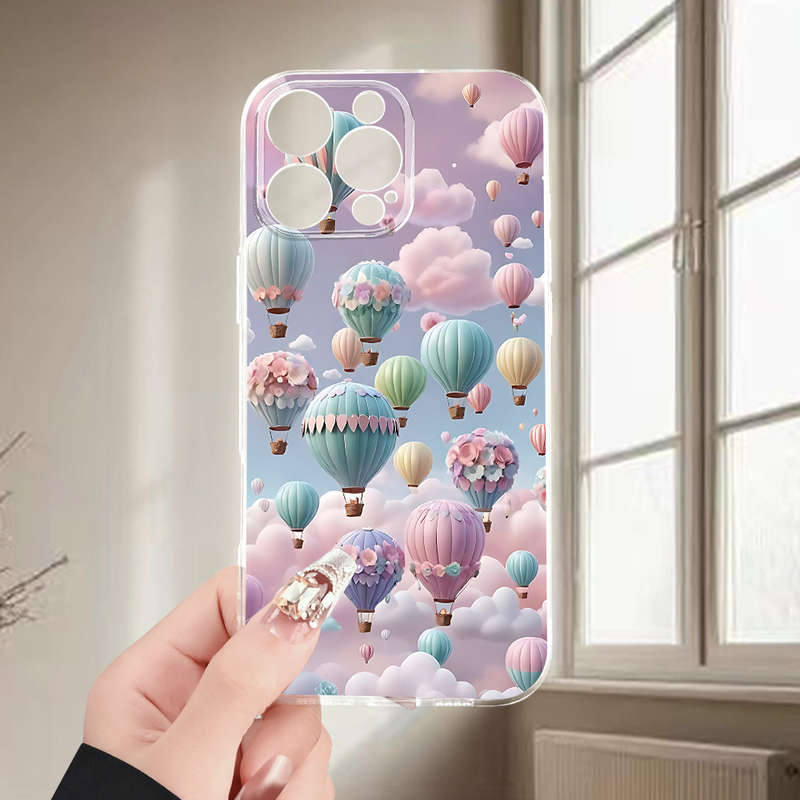 1Pc Transparent For iPhone 7 Plus 8 Plus Hot Air Balloon Phone Case