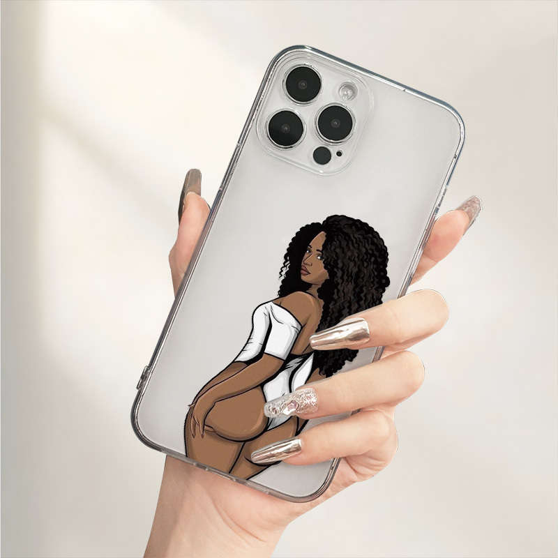 1Pc Transparent For iPhone 7 8 SE2 SE3 Sexy Woman Back Phone Case