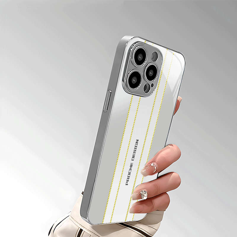 1Pc Silvery For iPhone 16 Pro Max Business Men Phone Case