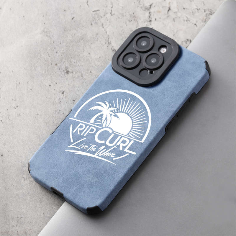 1Pc Blue For iPhone 13 Pro Max Leather Silicone Phone Case