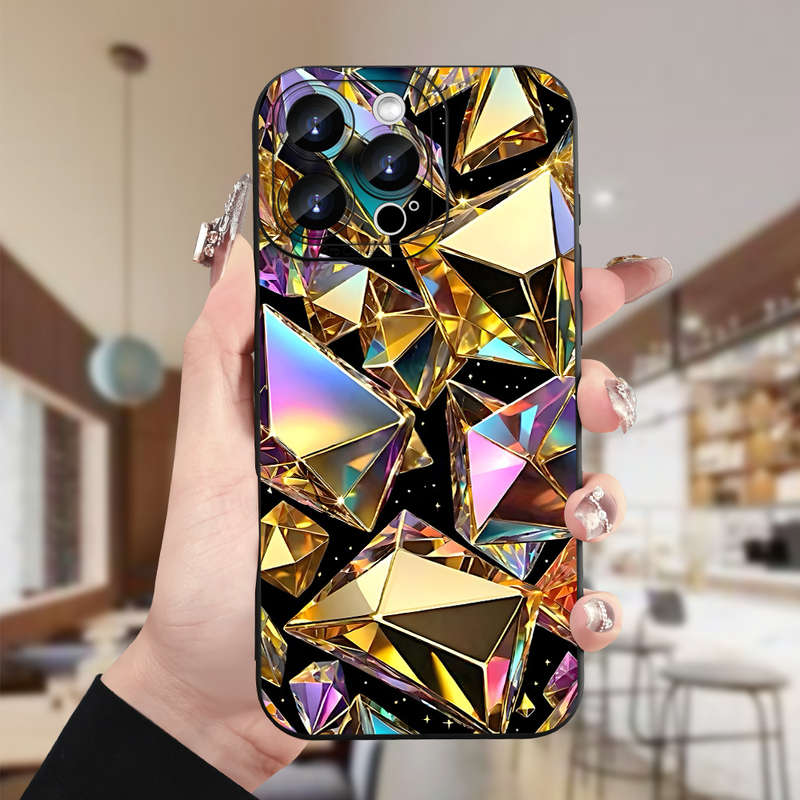 1Pc Black For iPhone 15 Pro Max Exquisite Stylish Phone Case