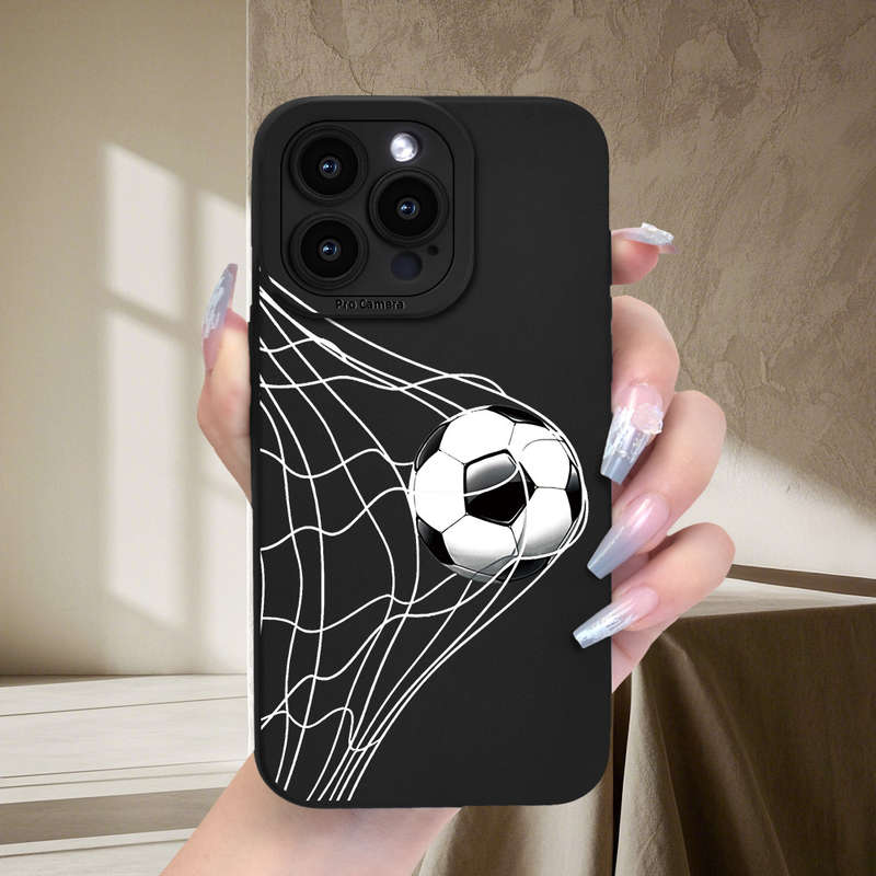 1Pc Black For iPhone 7 Plus 8 Plus Football Motion Print Phone Case