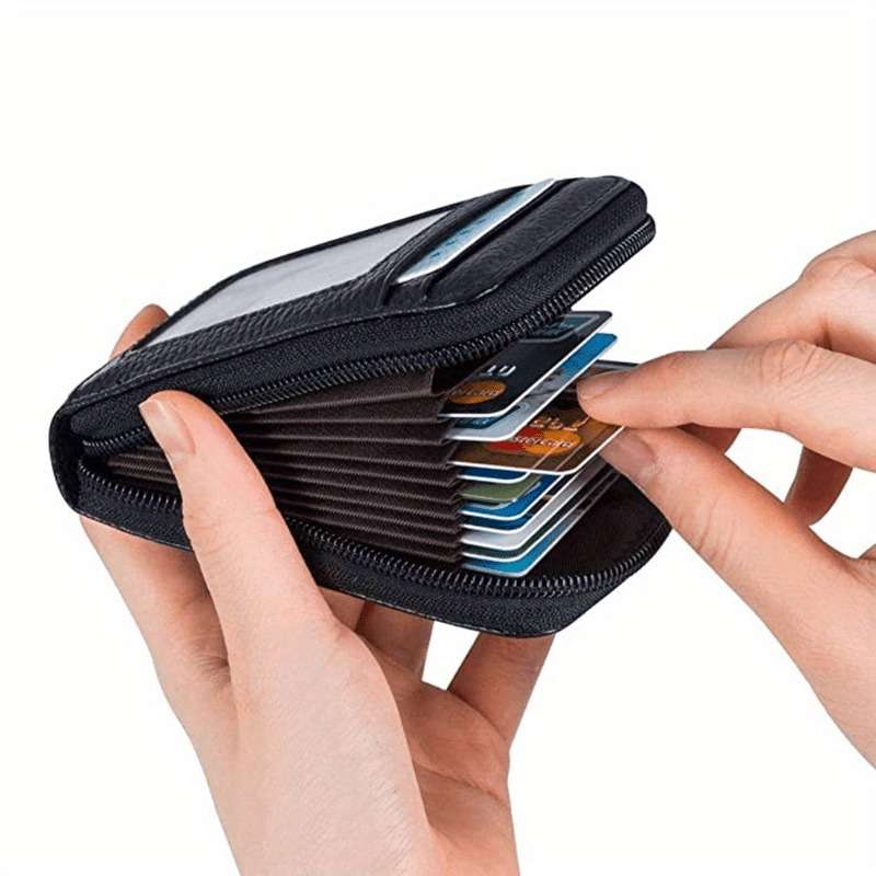 1pc Stylish Card Holder with a Zippered Coin CompartmentPerfect for Organizing And Safeguarding