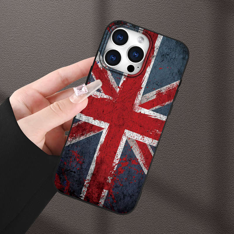 1Pc Black For iPhone 11 Pro Max Union Jack Themed Phone Case
