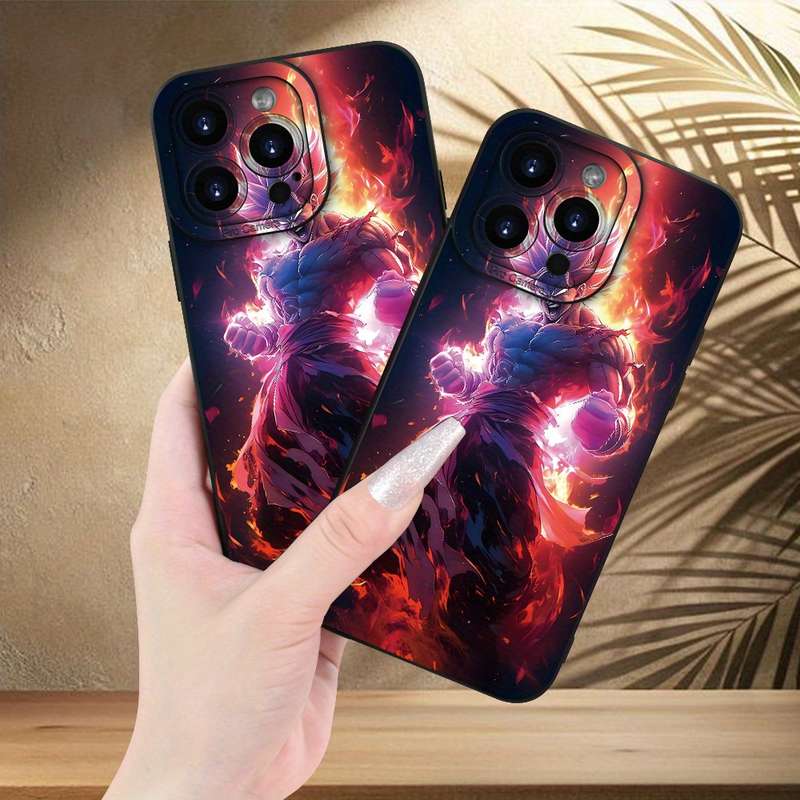 1Pc Black For iPhone 7 Plus 8 Plus Super Saiyan Pattern Phone Case