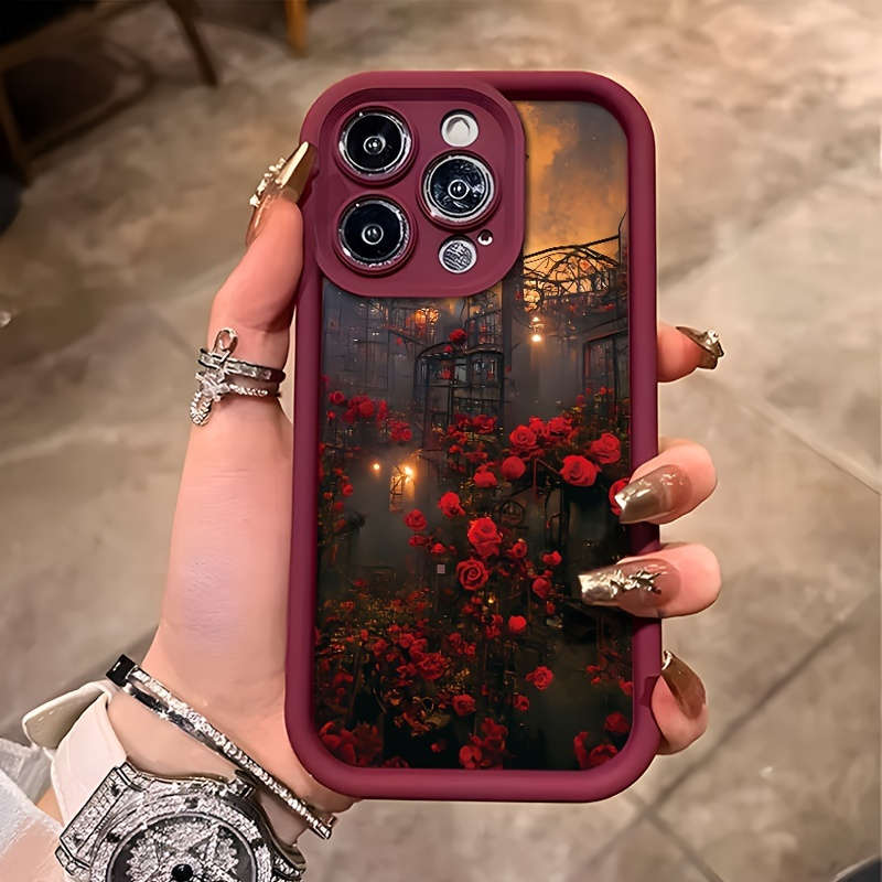 1Pc Burgundy For iPhone 16 Plus Phone Case Phone Cover