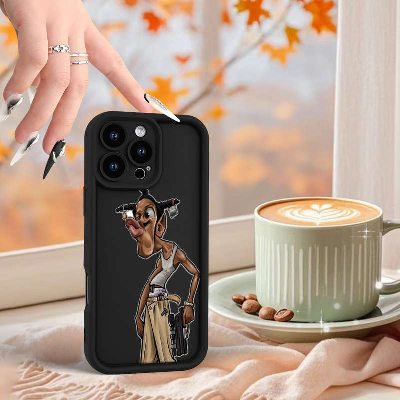 1Pc Black For iPhone XS Max Hip Hop Youth Pattern Phone Case