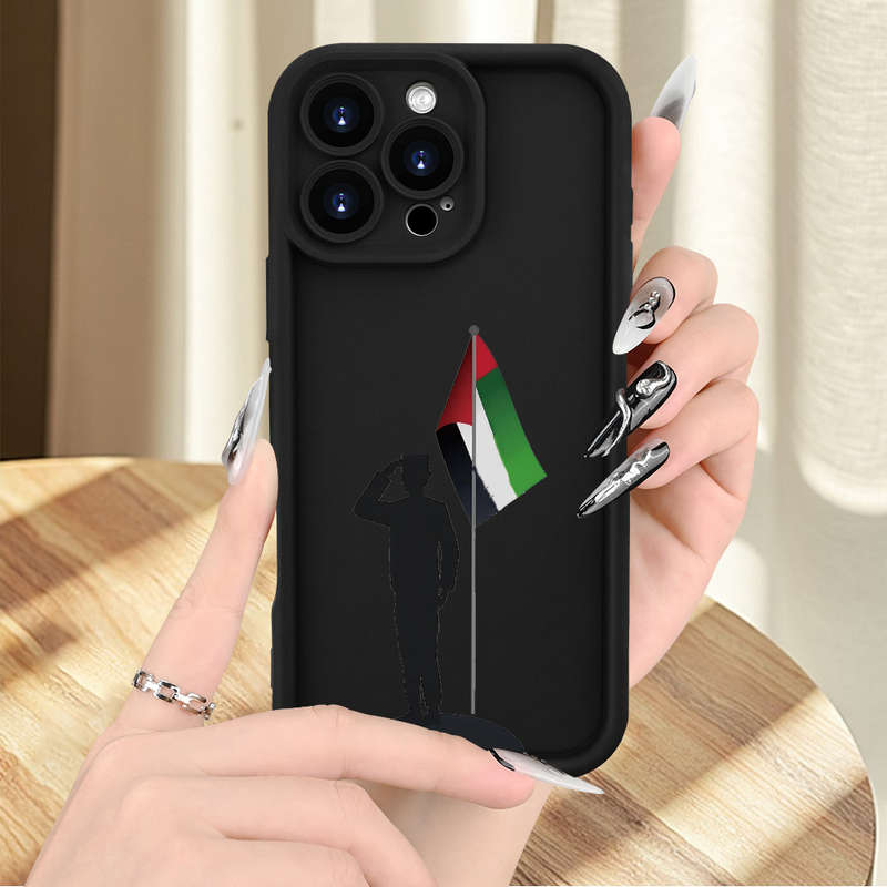 1Pc Black For iPhone 15 Pro An UAE National Day Pattern Phone Case