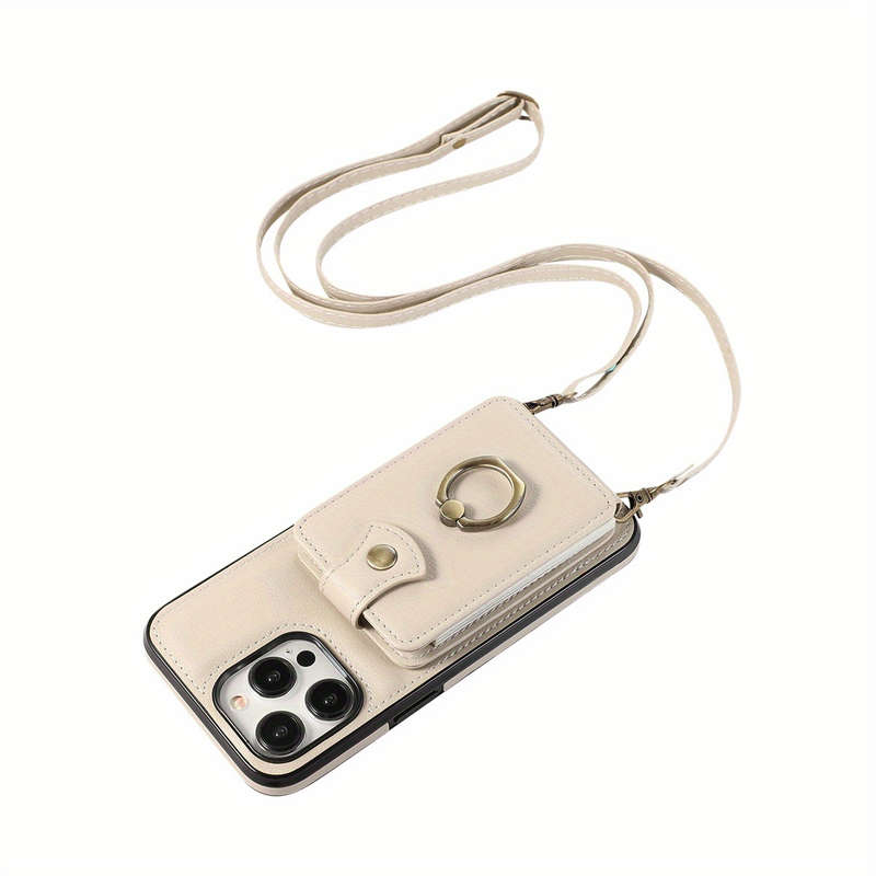 1Pc Beige For iPhone 14 Pro Max Protective Case Wallet Phone Case