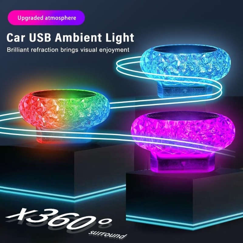 1pc Portable Car USB Ambient Light Mini LED Decorative Atmosphere Lamps for Auto Inte