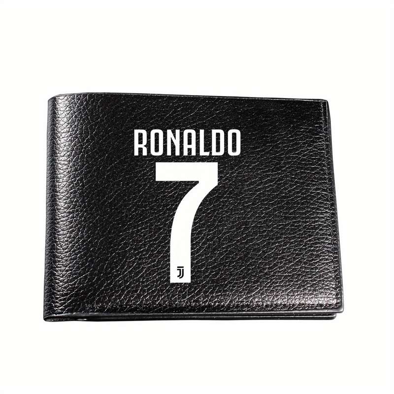 1pc CR7 Ronaldo Number 7 Men's Faux Leather Wallet with Crocodile TextureMultifunctional Bif