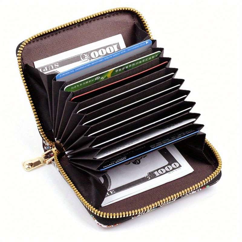 1pc High-end Retro Halloween Wallet Creative Halloween Wallet Colorful Skull Printing Multi-car
