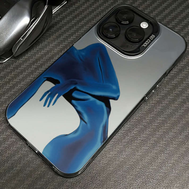1Pc Mixed Color  For iPhone 14 Plus Abstract Laser Energy Phone Case