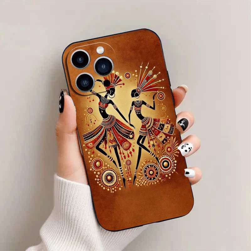 1Pc Black For iPhone 16 Pro Max African Beauty Phone Case