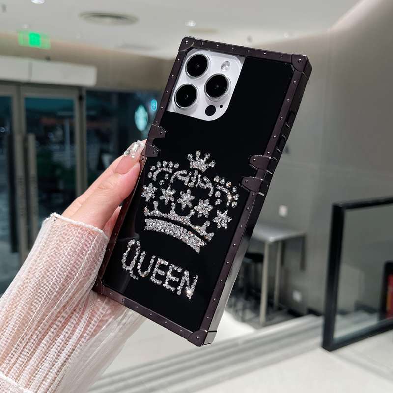 1Pc Black For iPhone 16 Pro Max Crown Design Phone Case
