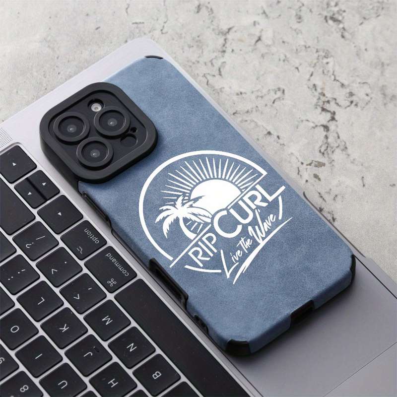 1Pc Blue For iPhone 13 Pro Max Leather Silicone Phone Case