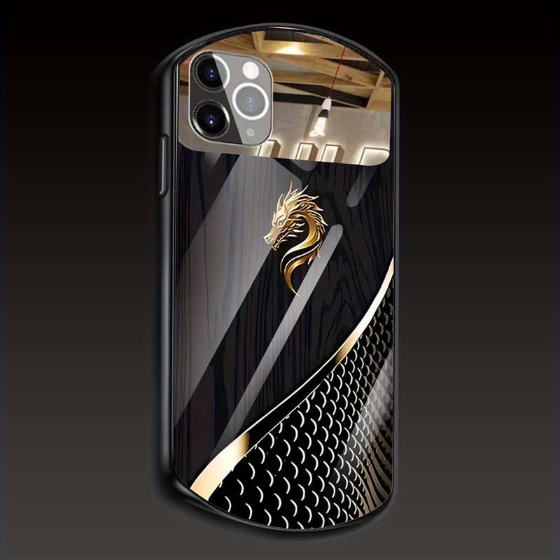 1Pc Black For iPhone 7 Plus 8 Plus Golden Dragon Phone Case