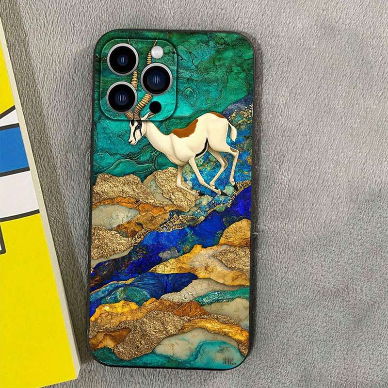 1Pc Black For iPhone XS Max South African Springbok Leap Phone Case