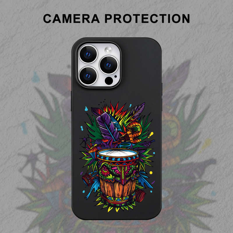 1Pc Black For iPhone XR African Hand Drum Phone Case