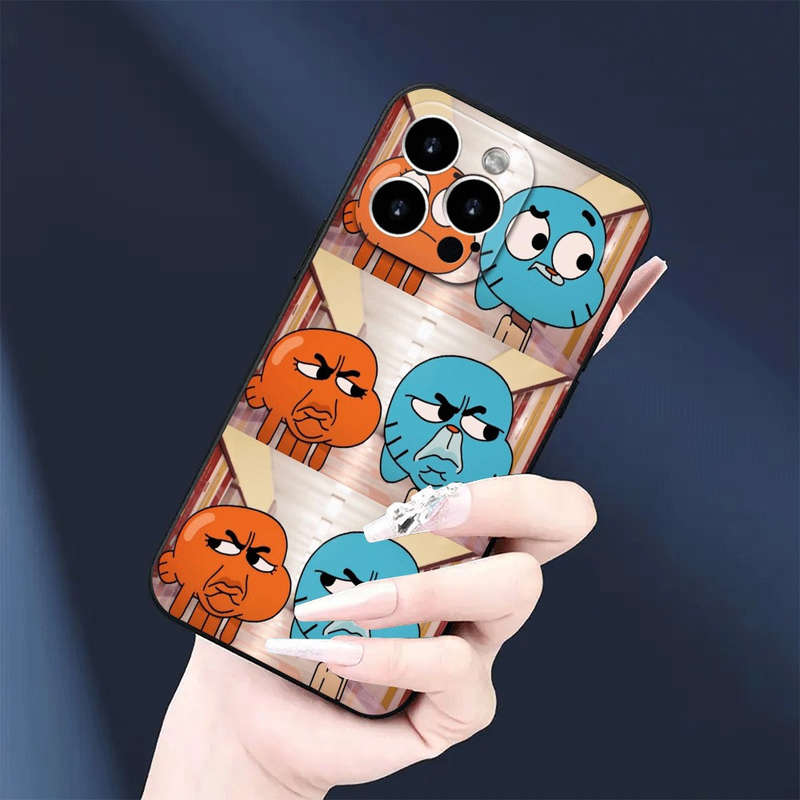 1Pc Black For iPhone 13 Amazing World Of Gumball Phone Case