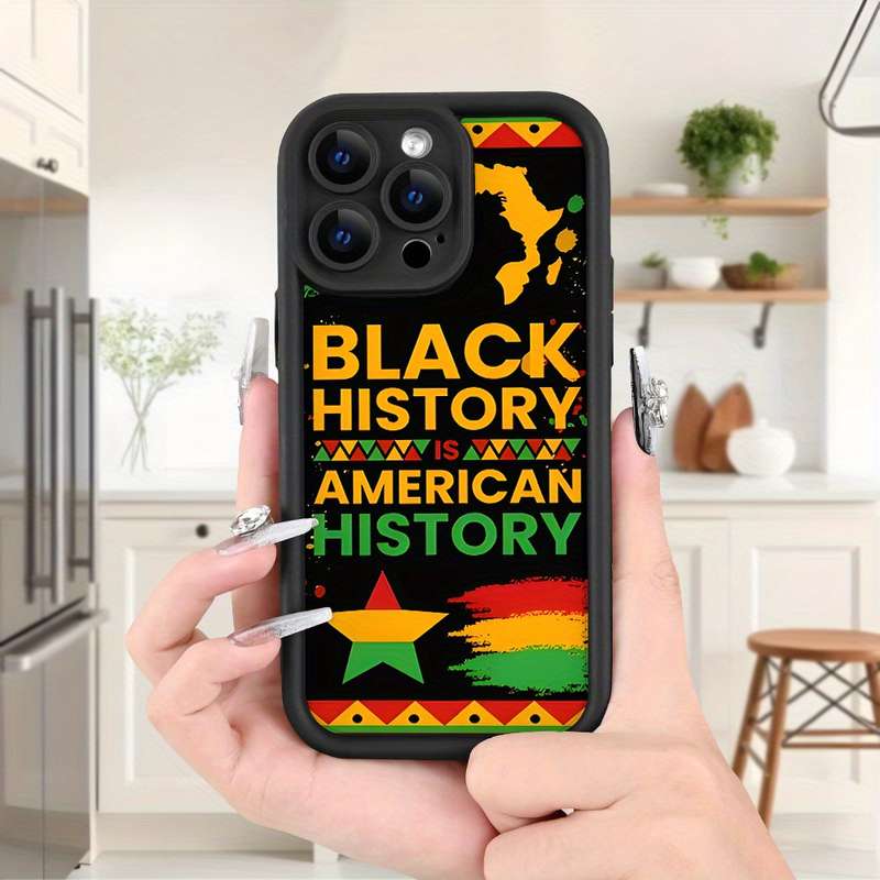 1Pc Black For iPhone SE African Map Pattern Phone Case
