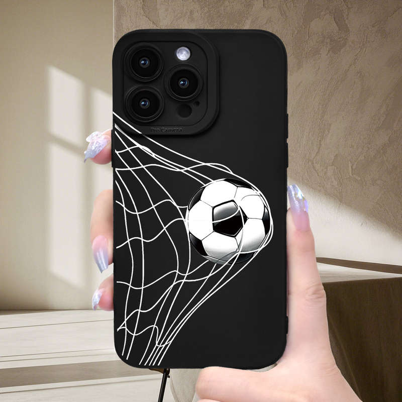 1Pc Black For iPhone 7 Plus 8 Plus Football Motion Print Phone Case