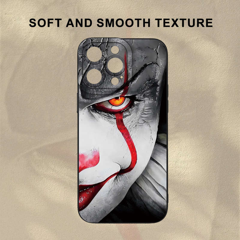 1Pc Black For iPhone X XS Clown Pattern Phone Case
