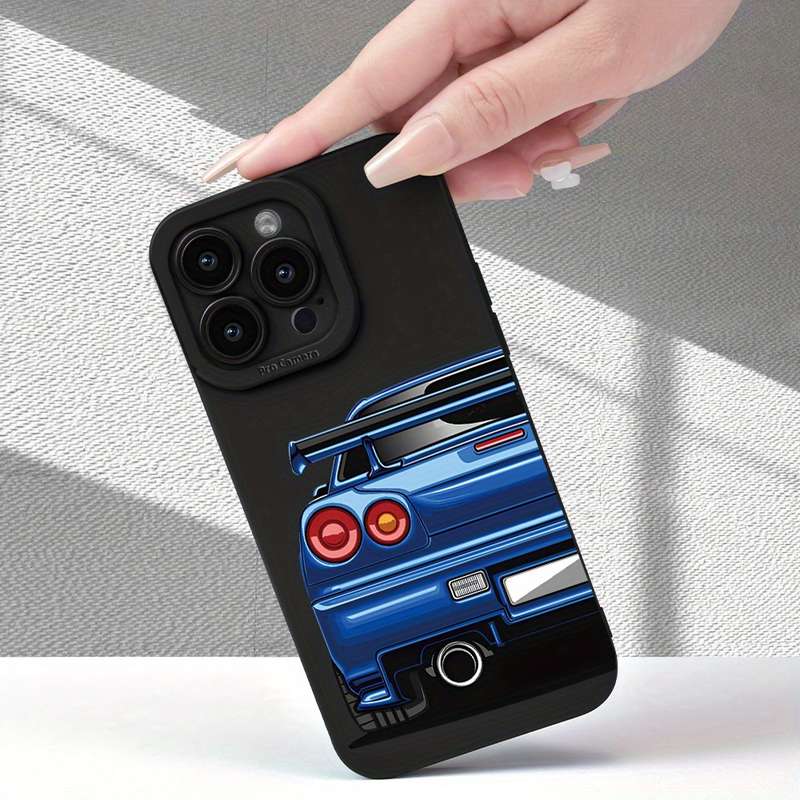 1Pc Black For iPhone 7 Plus 8 Plus Blue Sports Car Design Phone Case