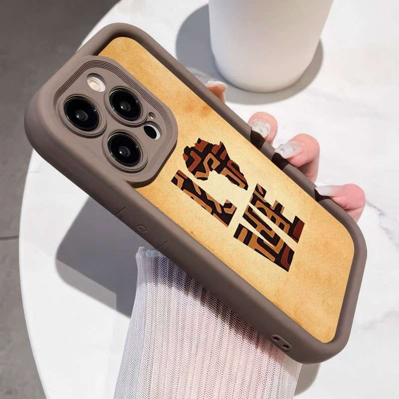 1Pc Dark Brown For iPhone 7 8 SE2 SE3 Love African Phone Case