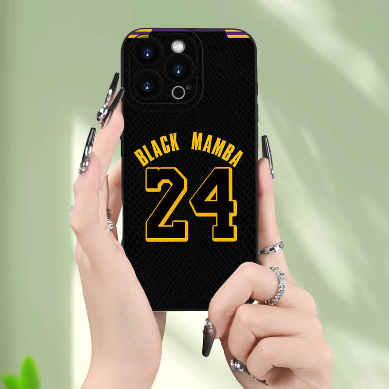 1Pc Black For iPhone 13 Pro Max No 24 Basketball Player Phone Case