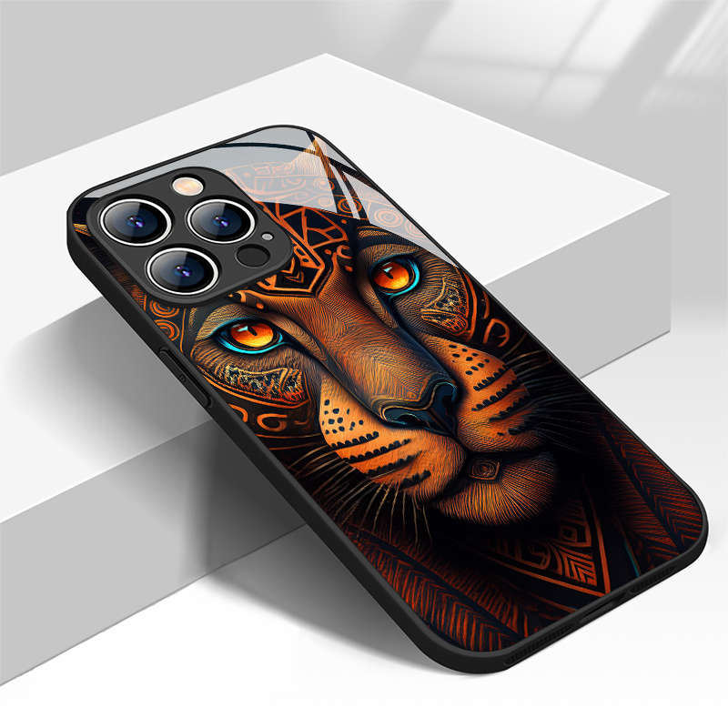 1Pc Mixed Color For iPhone 13 Pro African Totem Leopard Phone Case