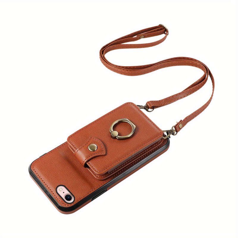 1Pc Brown For iPhone 7 Plus 8 Plus Protective Case Wallet Phone Case