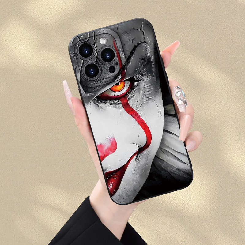 1Pc Black For iPhone X XS Clown Pattern Phone Case