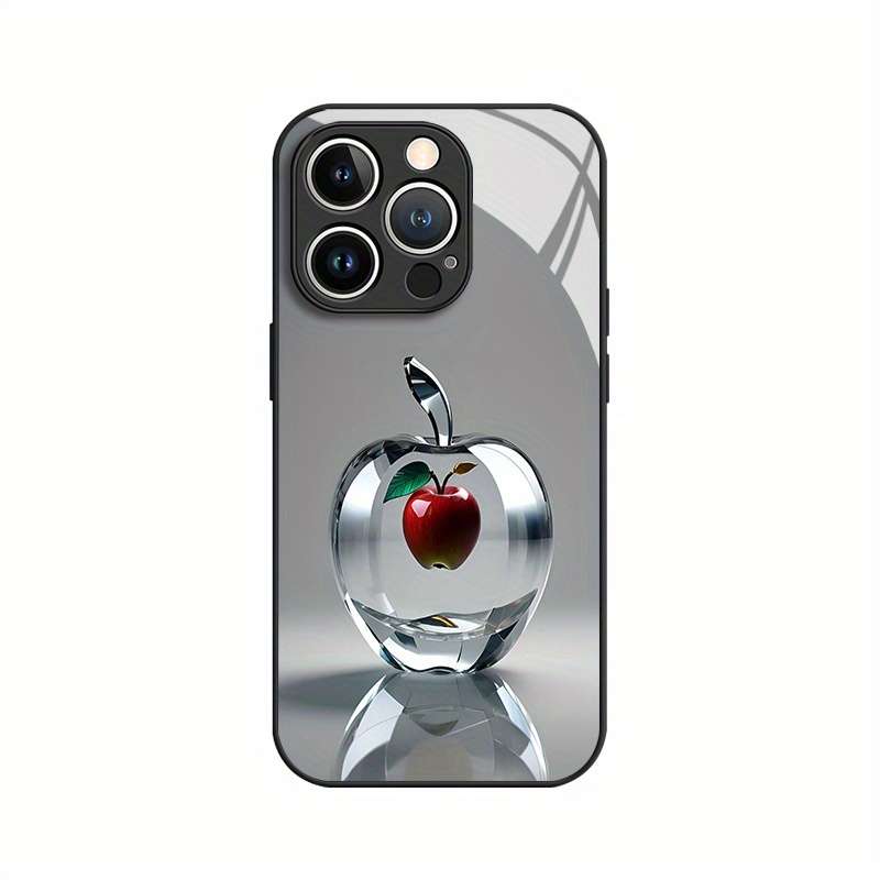 1Pc Mixed Color  For iPhone 12 Pro Crystal Apple Pattern Phone Case