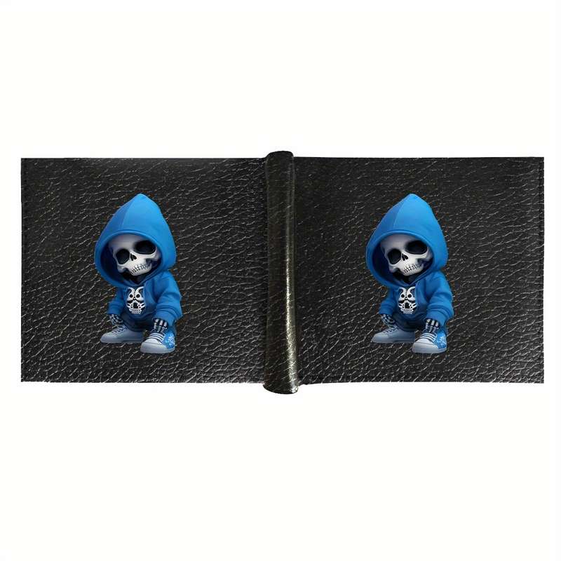 1pc Skull Boy Print Men's Faux Leather WalletMultifunctional Bifold Design with Card Holder