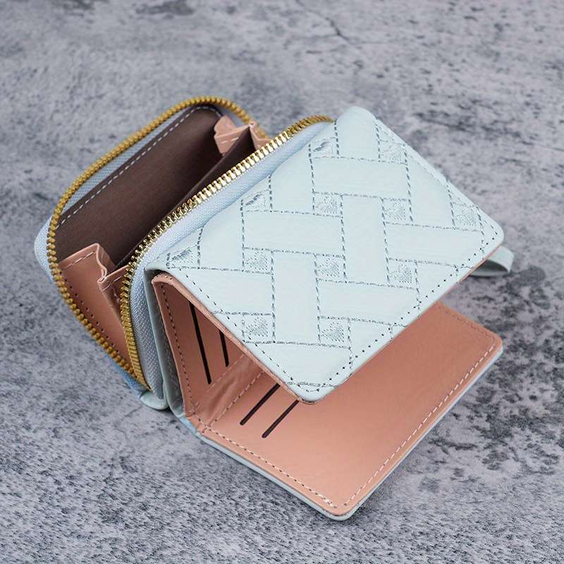 1pc New Korean Style Fashion Heart-Shaped Embroidered Women'S Short Zipper Wallet Clutch Solid Colo