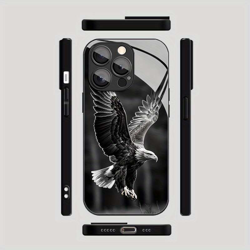 1Pc Mixed Color  For iPhone 11 Pro Max Black Eagle Pattern Phone Case