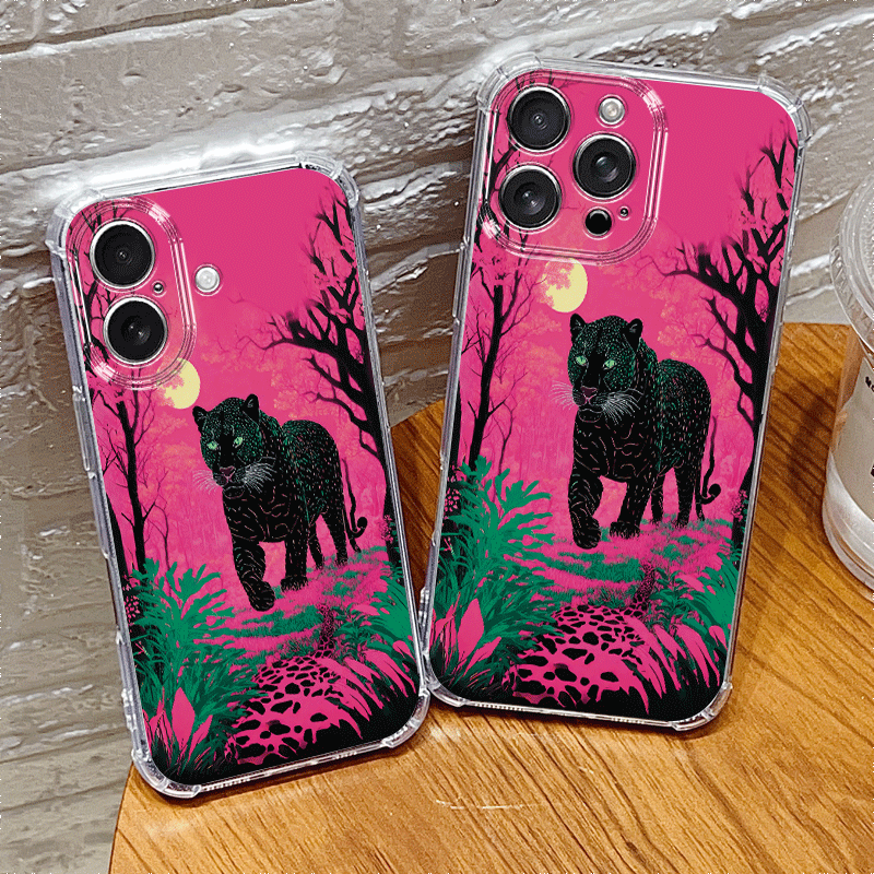 1Pc Mixed Color For iPhone 16 Plus Graffiti African Leopard Phone Case