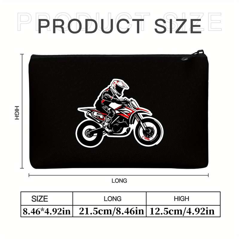 1pc Unique Motorcycle Rider Mountain Dude Canvas Wallet Bifold Coin Purse with Card Holder Bl