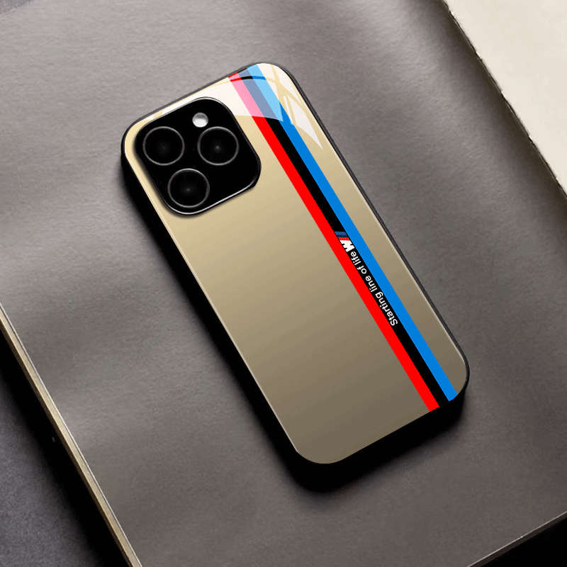 1Pc Black For iPhone 12 Pro Dynamic Track Tempered Phone Case