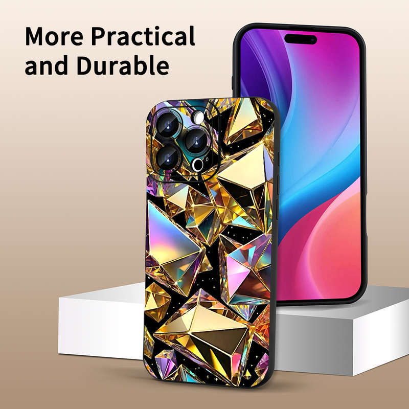 1Pc Black For iPhone 15 Pro Max Exquisite Stylish Phone Case