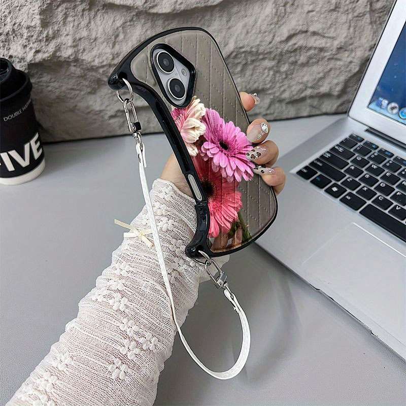 1Pc Mixed Color For iPhone 14 Pro Max African Daisy Pattern Phone Case