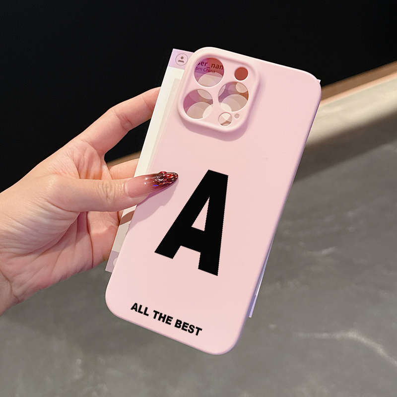 1Pc Pink Color For iPhone XS Max Letter A Pattern Phone Case
