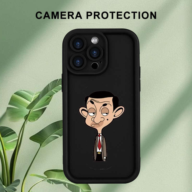 1Pc Black For iPhone 11 Mr Bean Pattern Phone Case